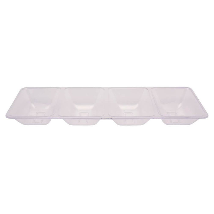 4 Compartment Tray 16in, Clear 