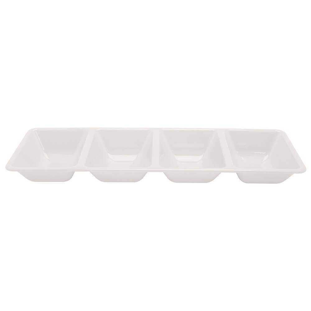 4 Compartment Tray 16in, White 