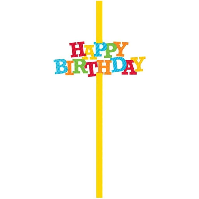 Happy Birthday Attachment, Straws 