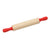 Wood Rolling Pin with Red Handle