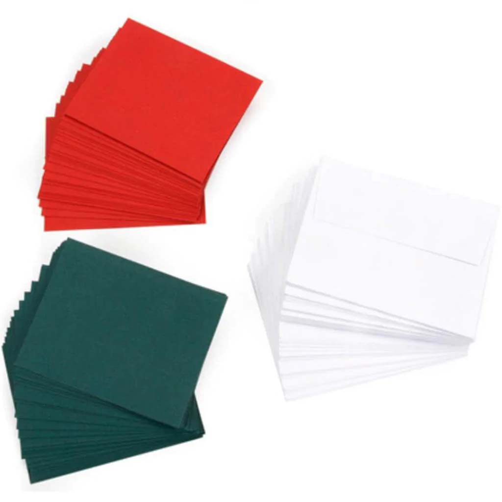 Core&#39;Dinations Blank Cards And Envelopes Red And Green A7 50 Pcs 