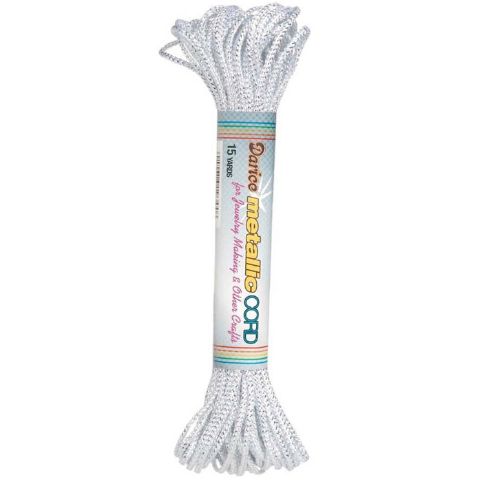 CORD MET SILVER 15YD WHITE 