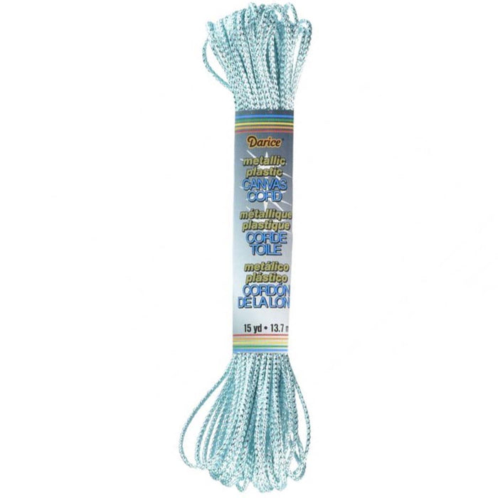 CORD MET AQUA & SILVER 15YD 