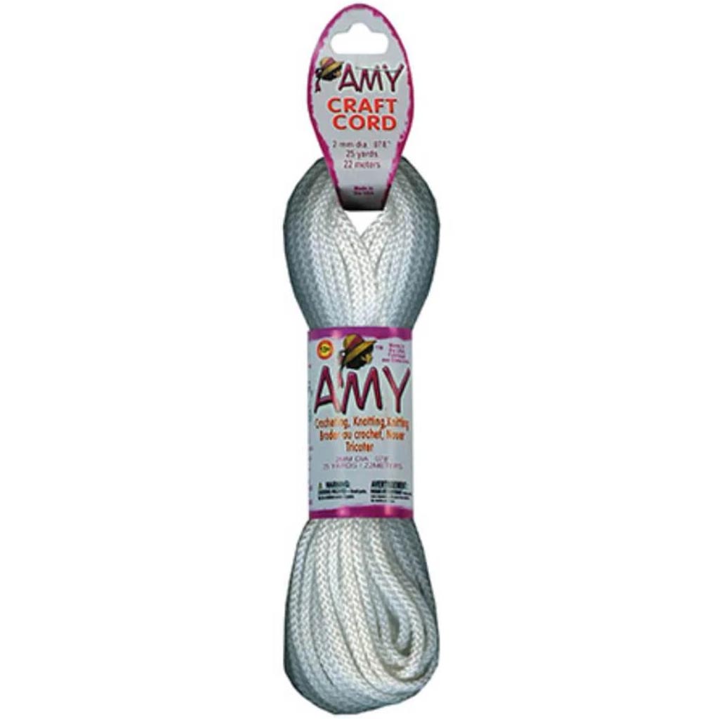 Amy Craft Cord White 2mm x 25 yards