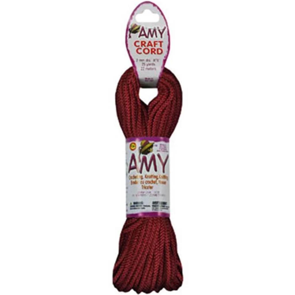 Amy Craft Cord Cranberry 2mm x 25 yards 