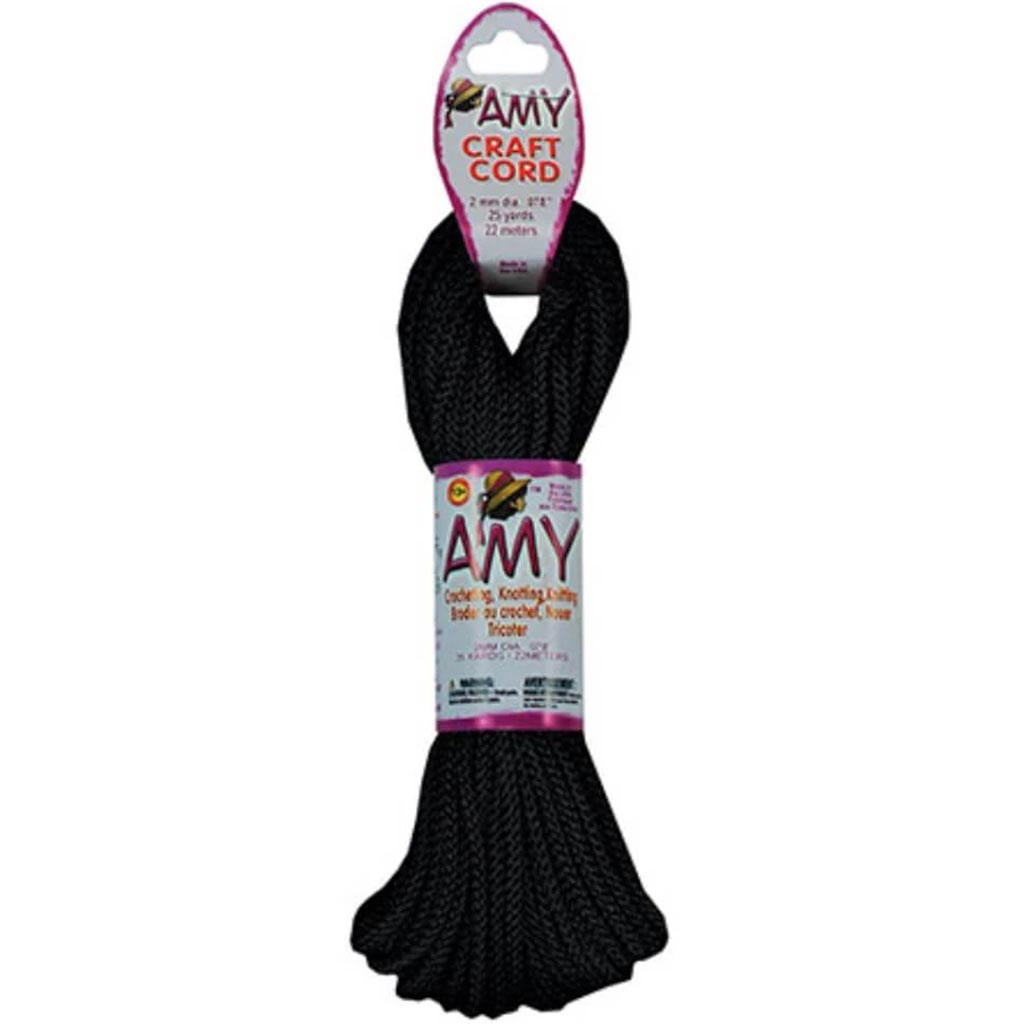 AMY CRAFT CORD 2MMX25YD BLACK