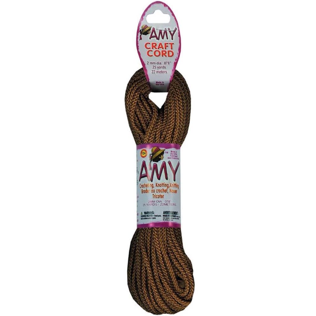 AMY CRAFT CORD 2MMX25YD CINNAMON