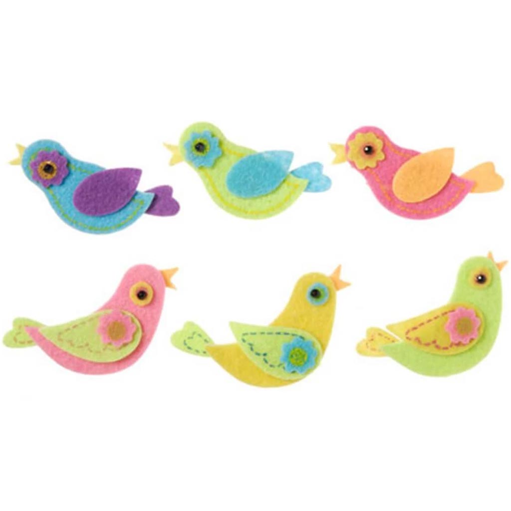 Felties Felt Stickers Folk Birds 14 pieces 