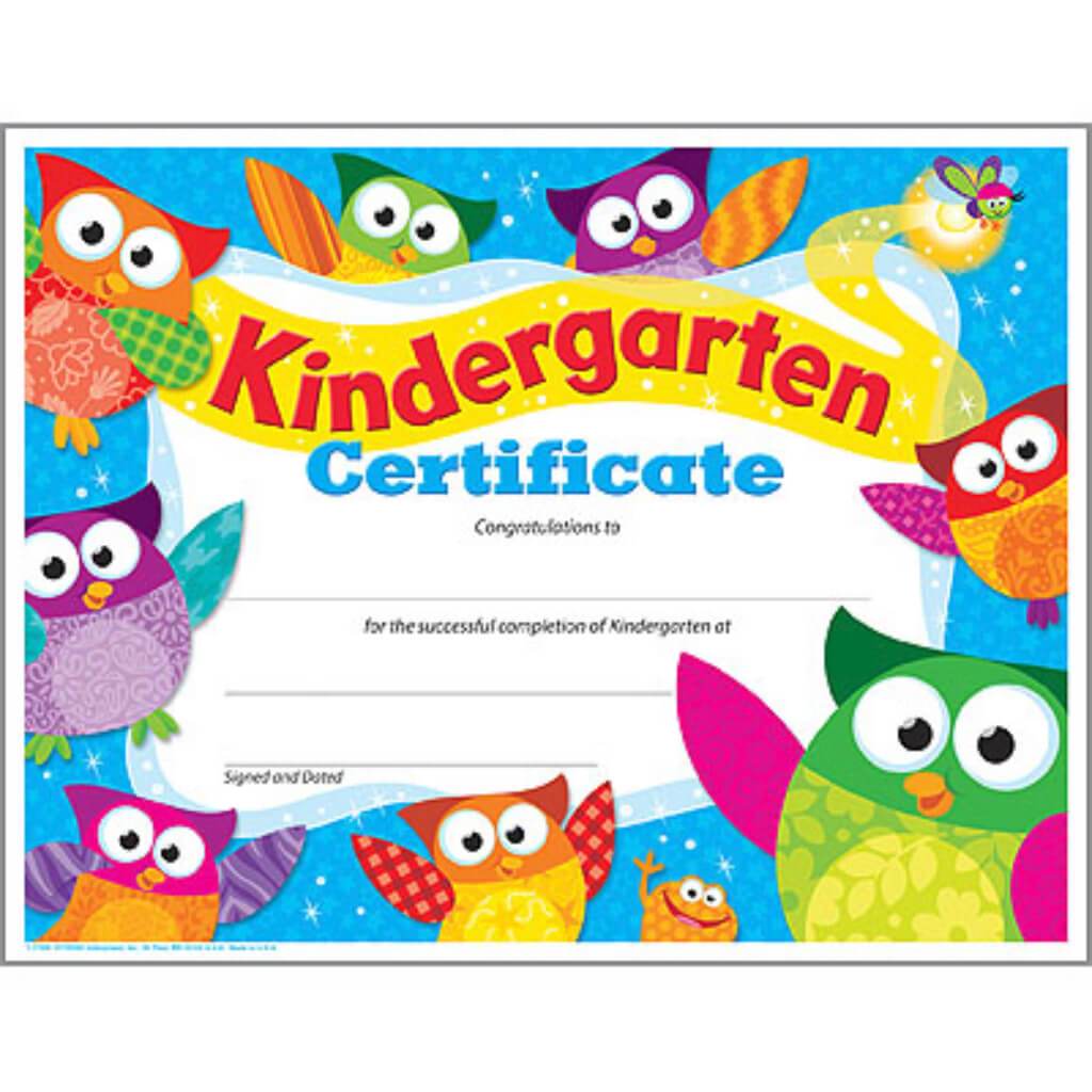 Kindergarten Certificate Owl Star 