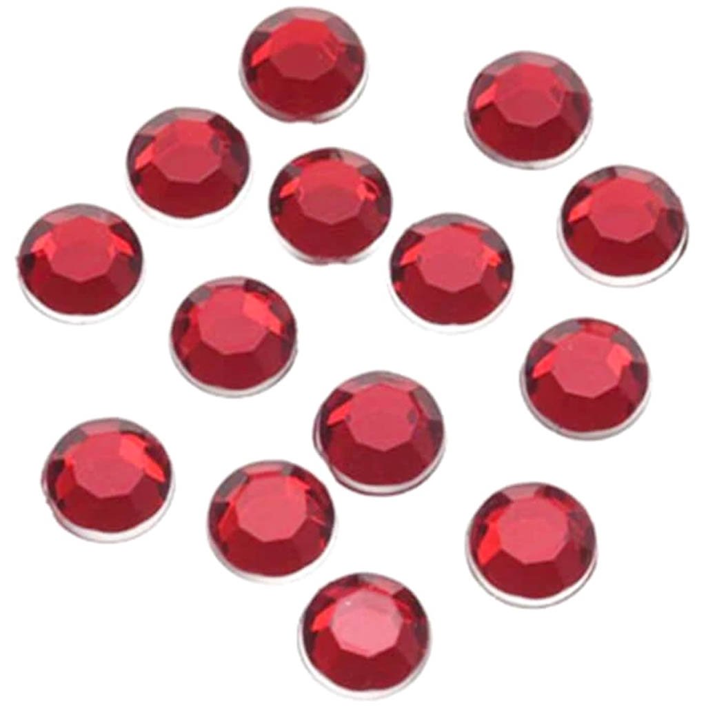 Acrylic Rhinestones 7mm Red Round 