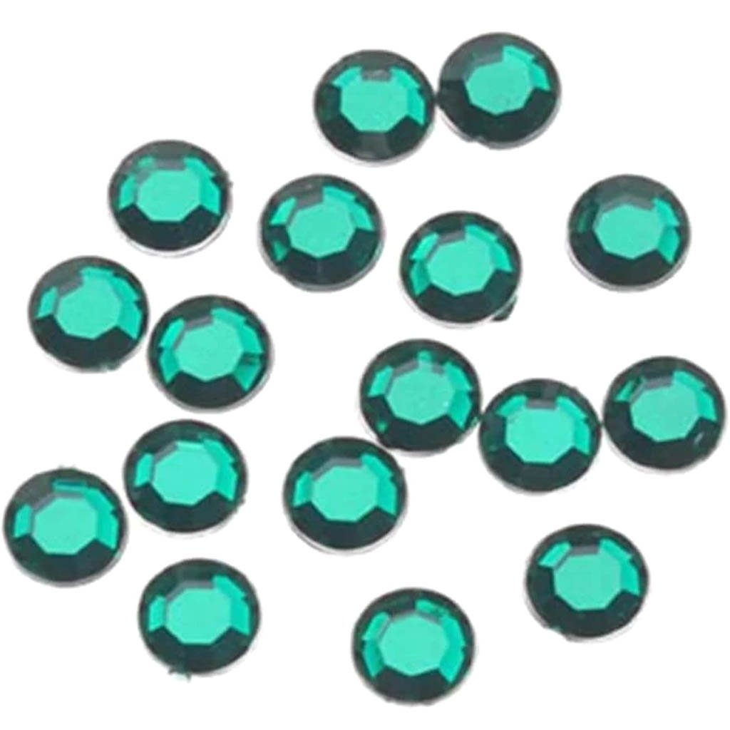 Acrylic Rhinestones Emerald Round 7mm 