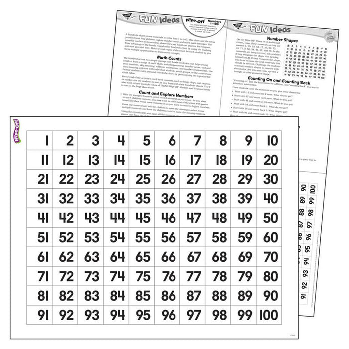 Numbers 1-100 Wipe-Off Chart 