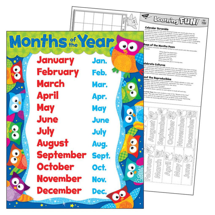 Months Of The Year Owl Stars 