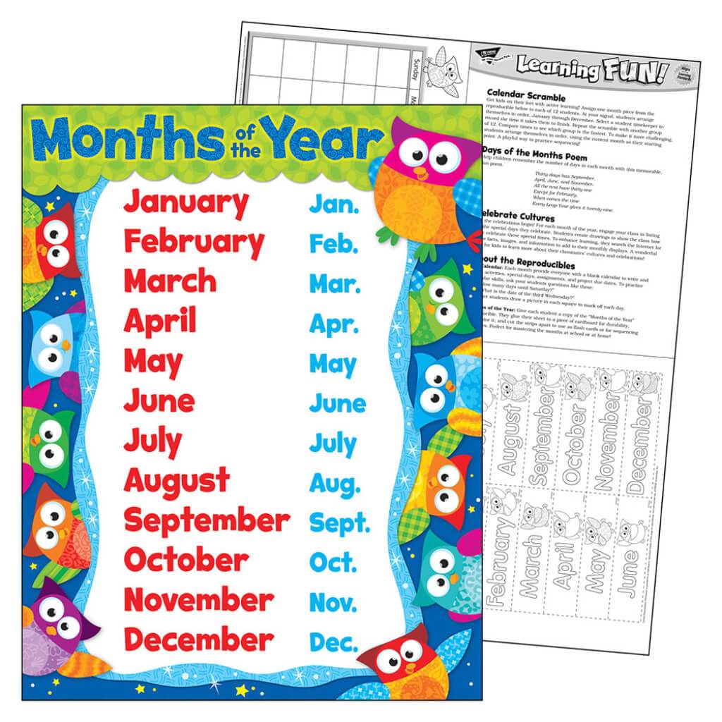 Months Of The Year Owl Stars 
