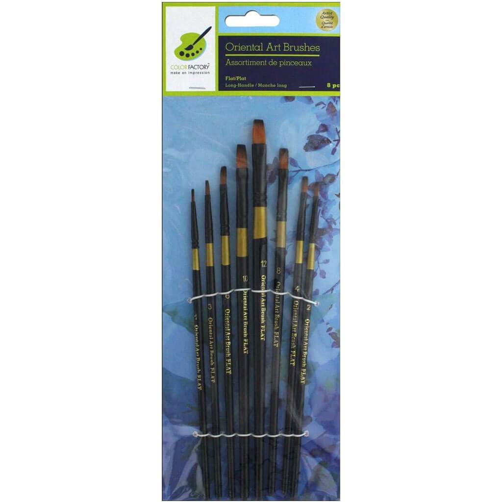 Oriental Art Brush Set Flat 8pc