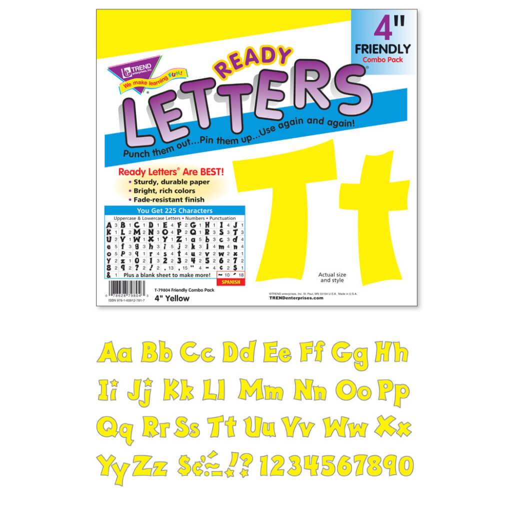 Ready Letters Friendly Upper/Lowercase Combo Pack 4In 