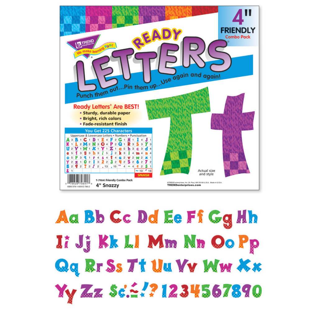 Ready Letters Friendly Snazzy 4" 