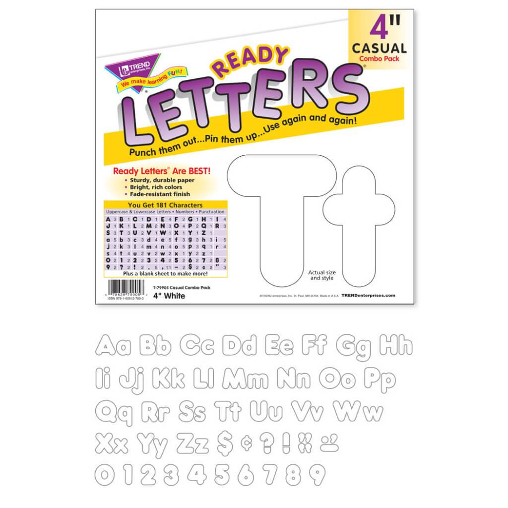 Ready Letters Casual Upper/Lower Case Combo Pack 4"
