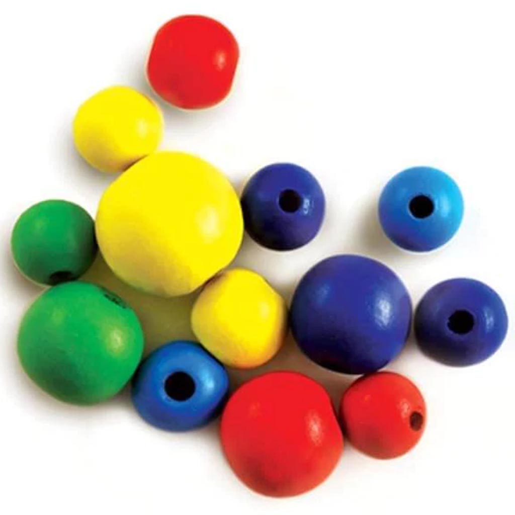 CRAFTWOOD ROUND BEADS 18MM-30M M COLORED 18-30MM 