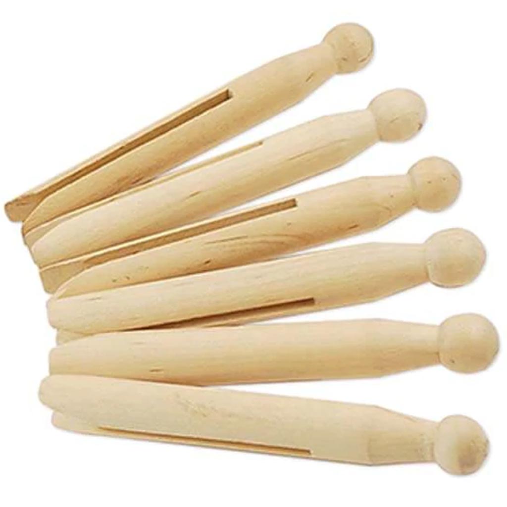 DOLL PEG ROUND NATURAL 4.25" 