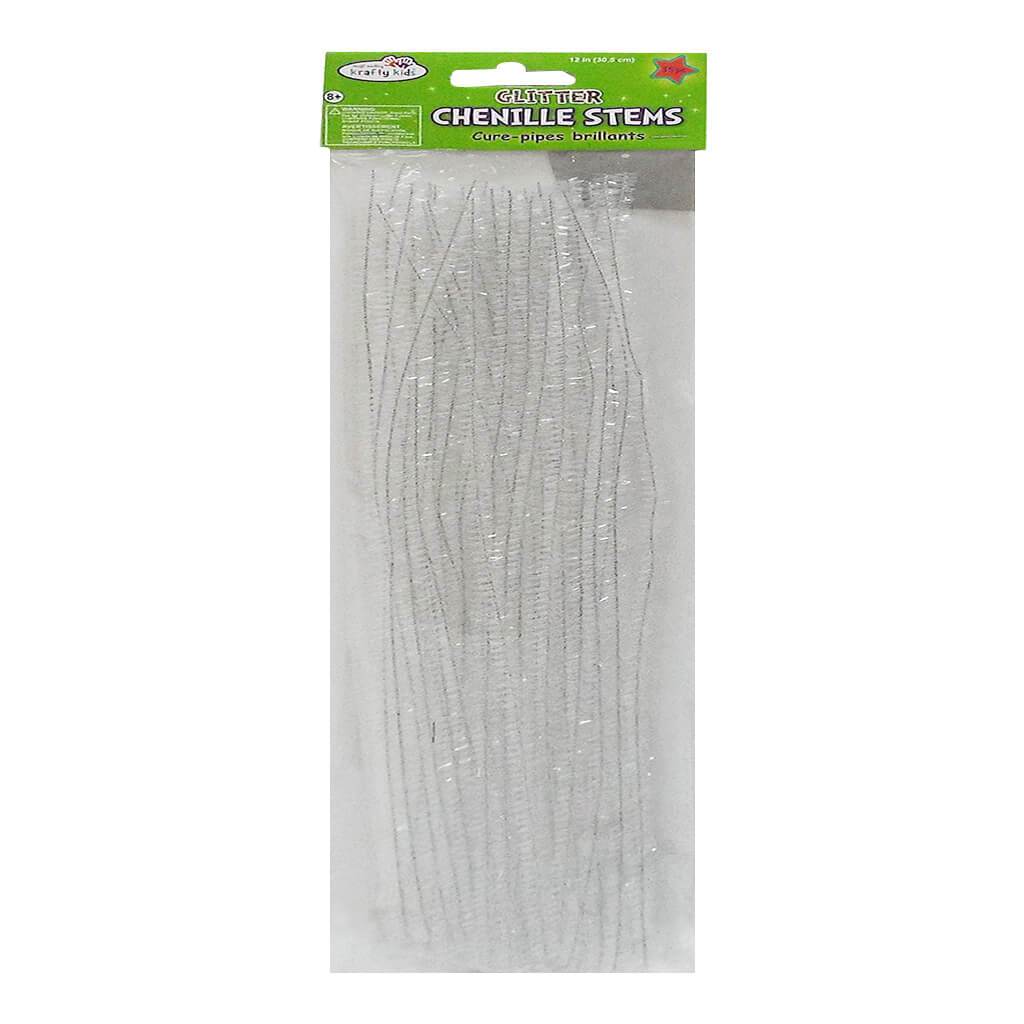 CHENILLE STEMS WHITE 6MMX12&quot; 