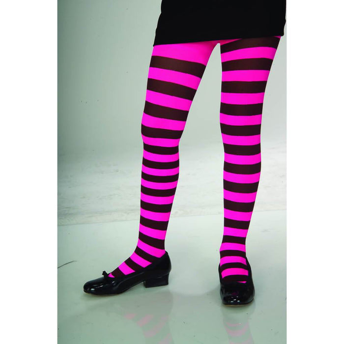 Striped Pink & Black Tights