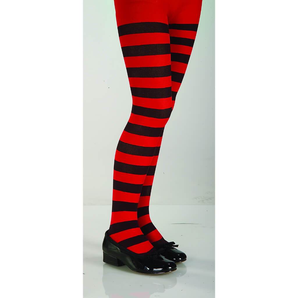 Striped Tights Red &amp; Black Small