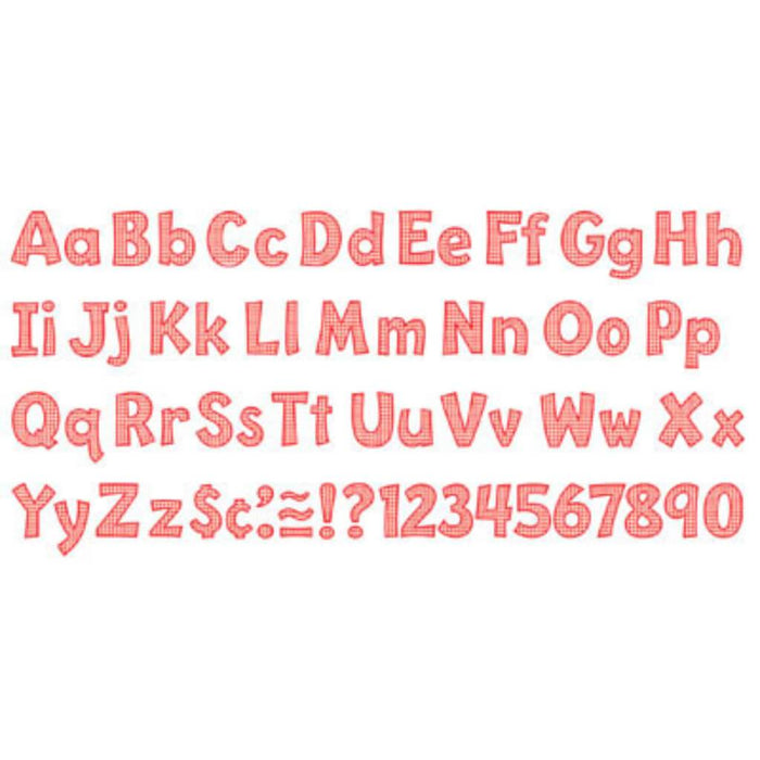 Ready Letters Playful Gingham 4" Red 