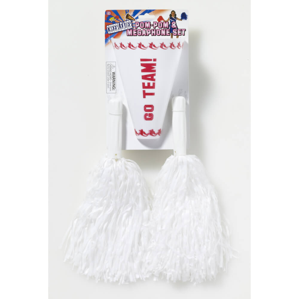 POM POM &amp; MEGAPHONE SET WHITE 