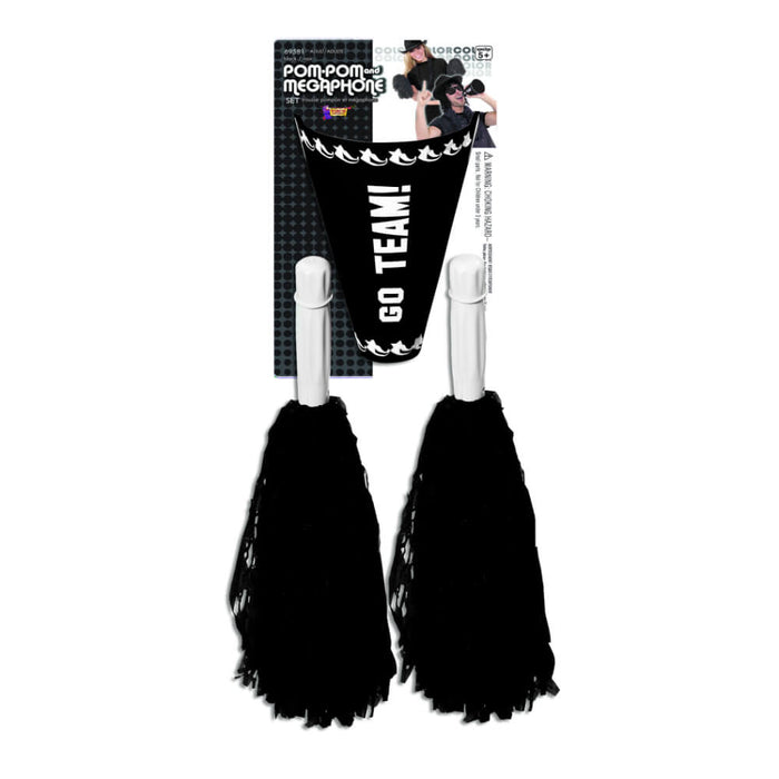 POM POM & MEGAPHONE SET BLACK 