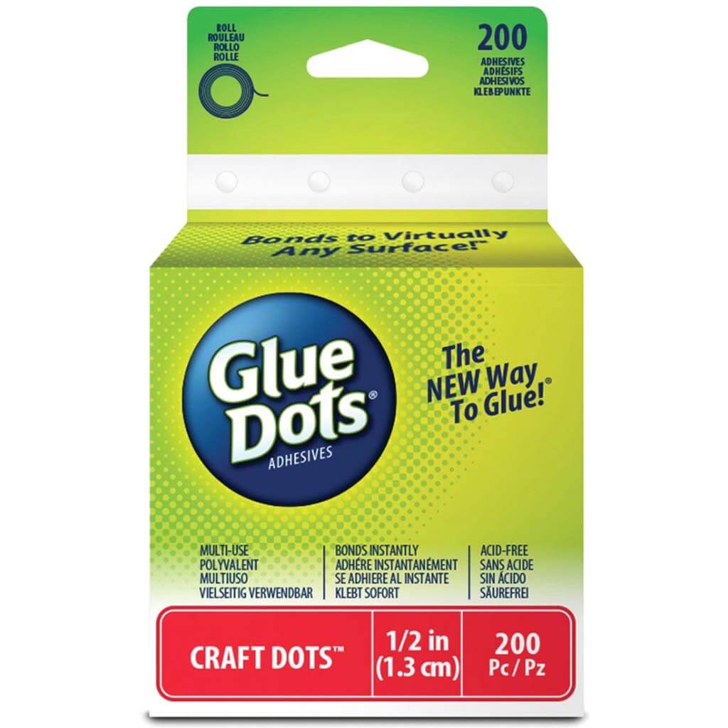 Glue Dots Craft Adhesives 1/2In 200 Pcs