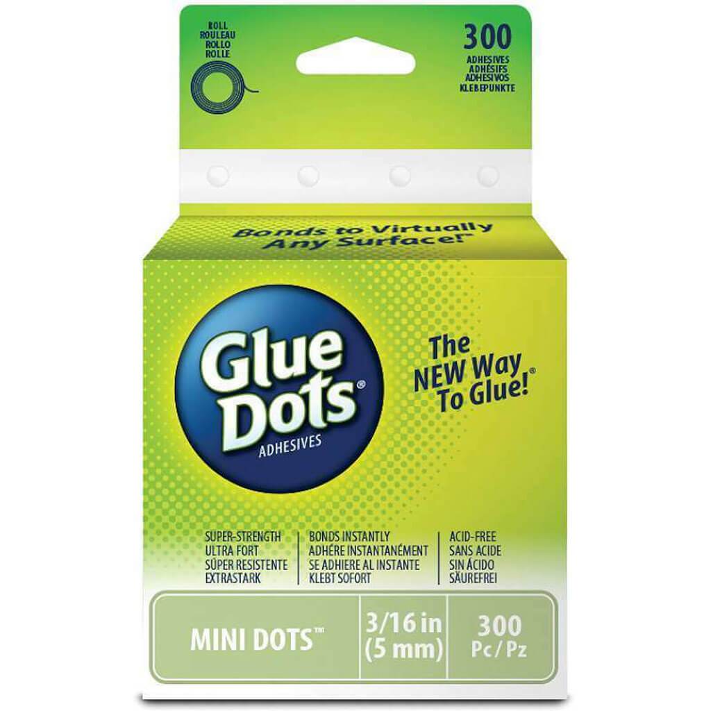 Glue Dots Clear Dot Roll Mini 3/16in 300/Pkg