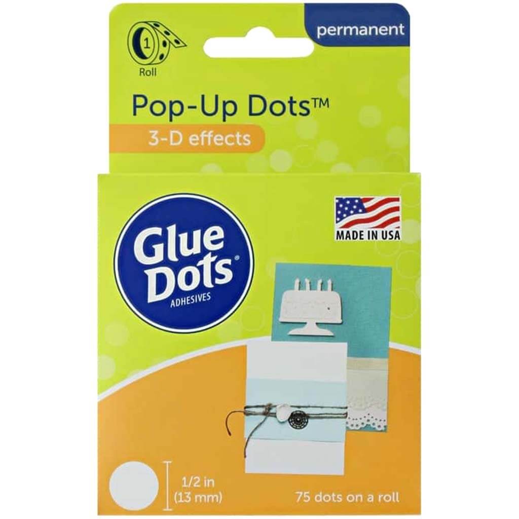 Pop-Up Adhesives Glue Dots 1/2in 75pc