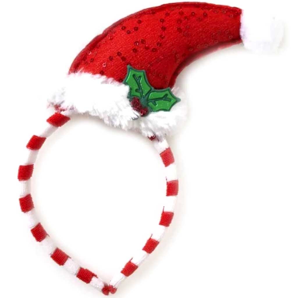 Santa Hat with Mistletoe On Headband