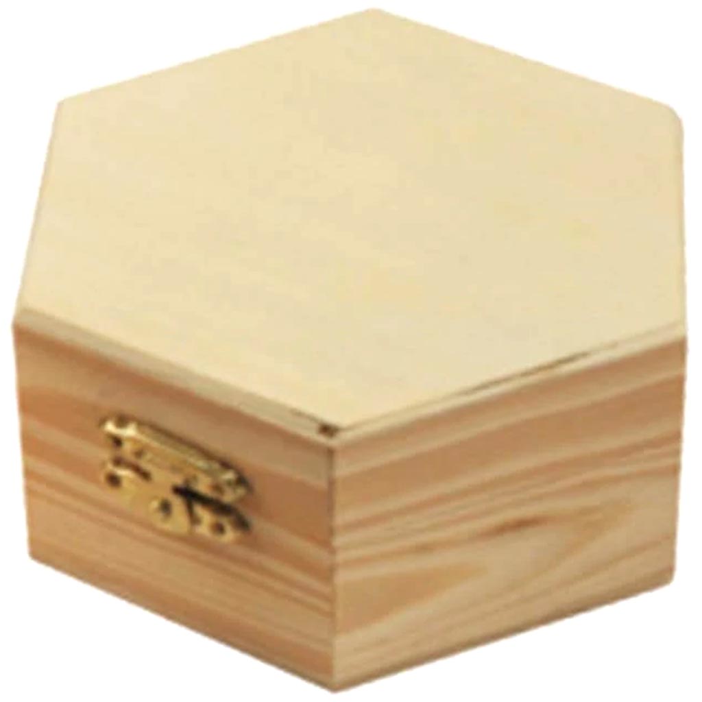 Wood Box Hexagon Shape 