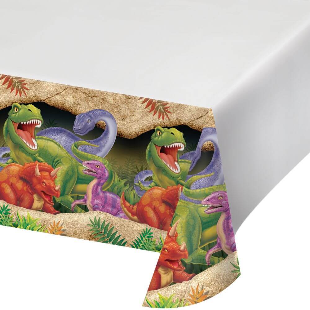 Plastic Tablecover Dino Blast 54X108In 