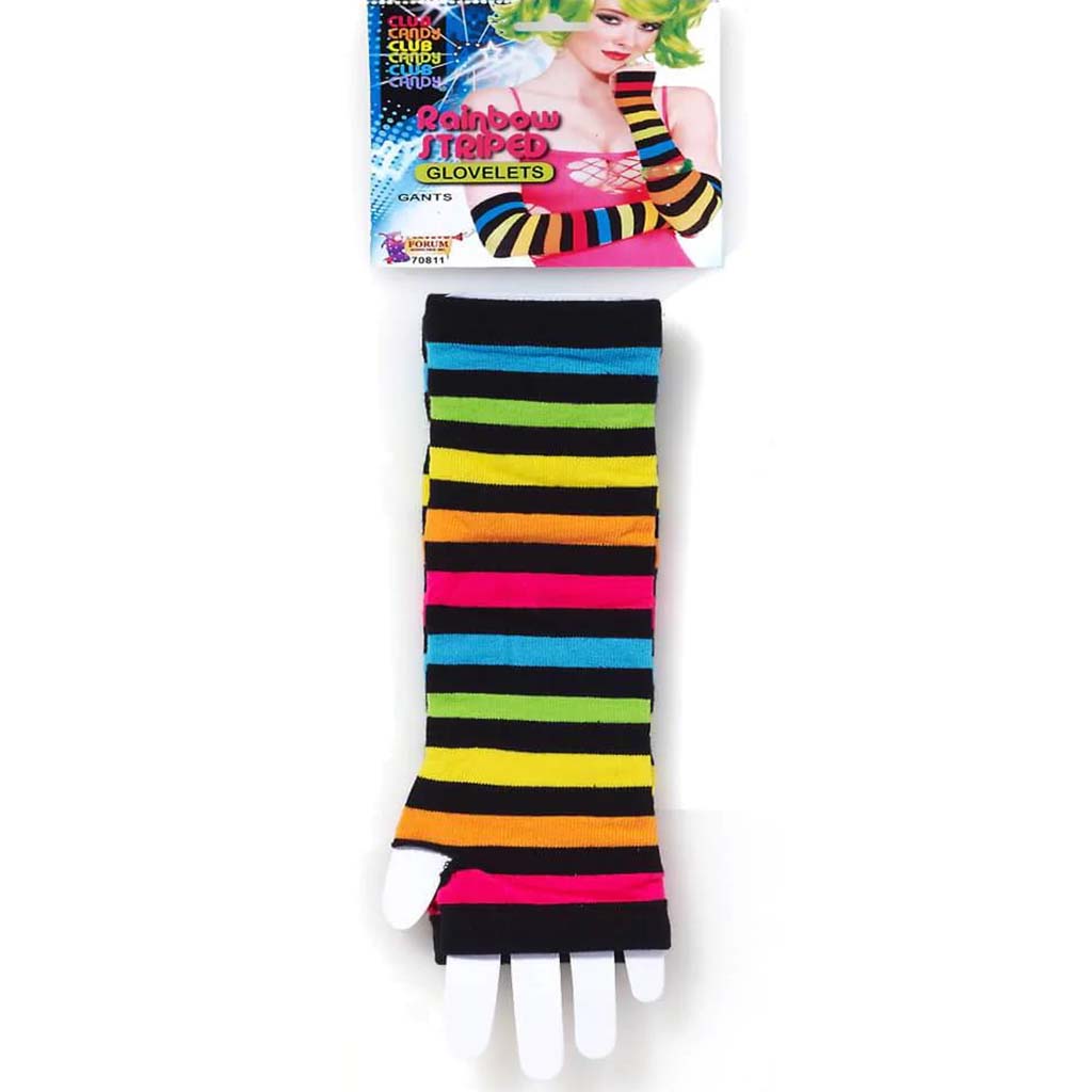 Rainbow Striped Glovelets 