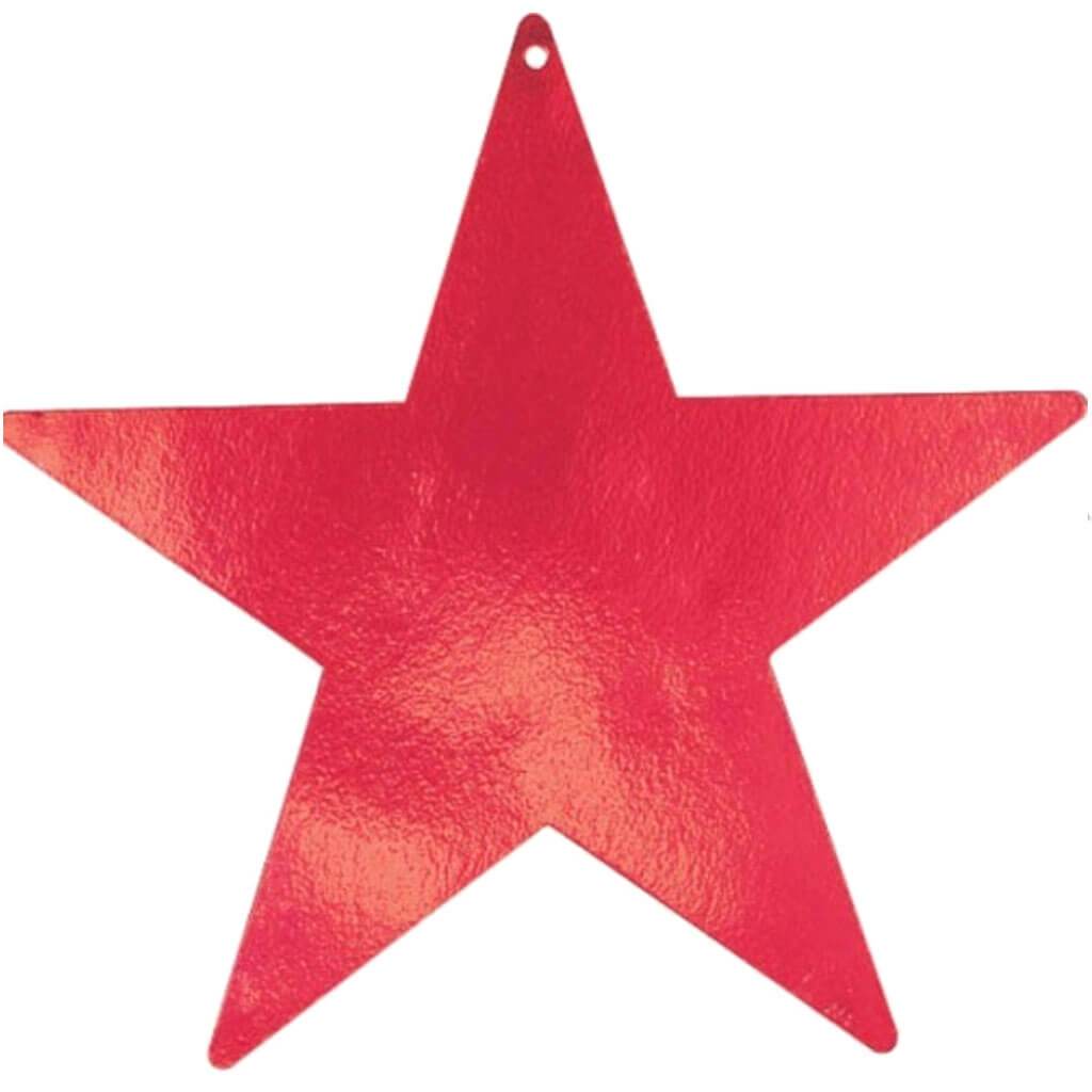 Red Foil Stars Cutout 9in