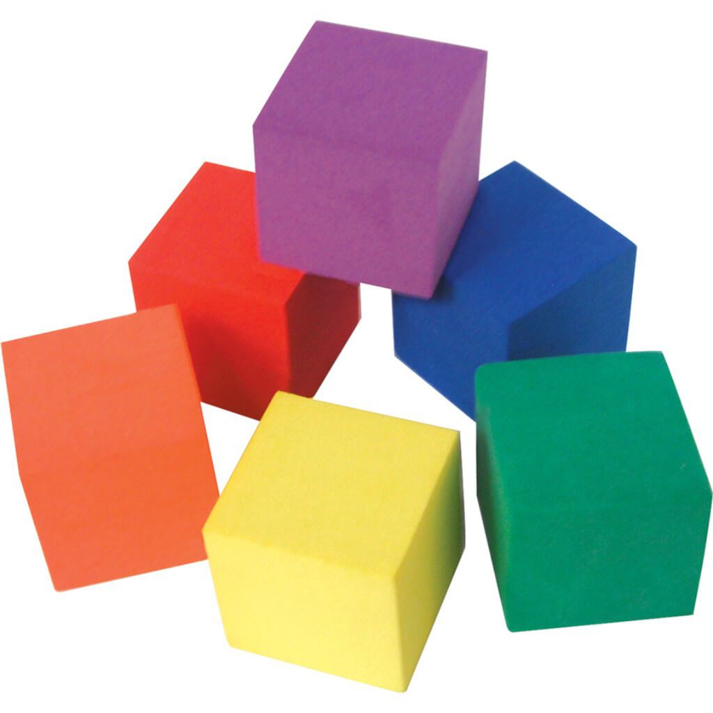 Foam Color Cubes 1In 