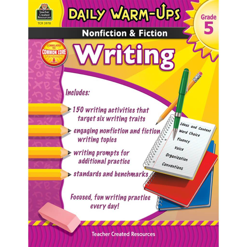 Daily Warm-Ups Nonfiction &amp; Fiction Writing Book Grade 5 