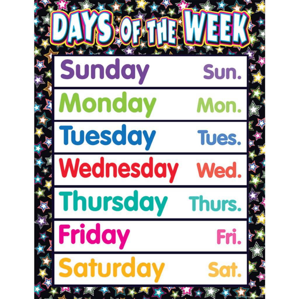 Fancy Stars Days Of The Week