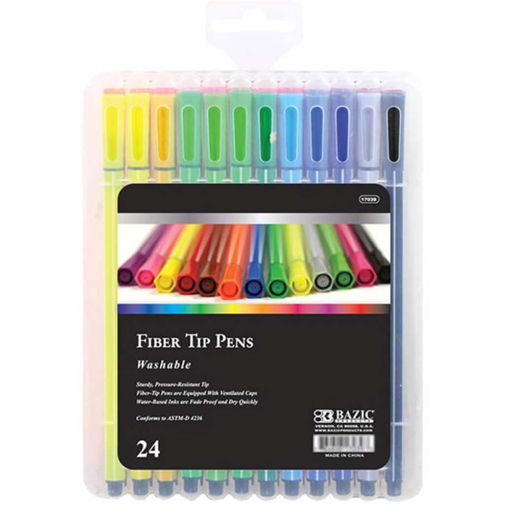 Washable Pens Fiber Tip Pack of 24 