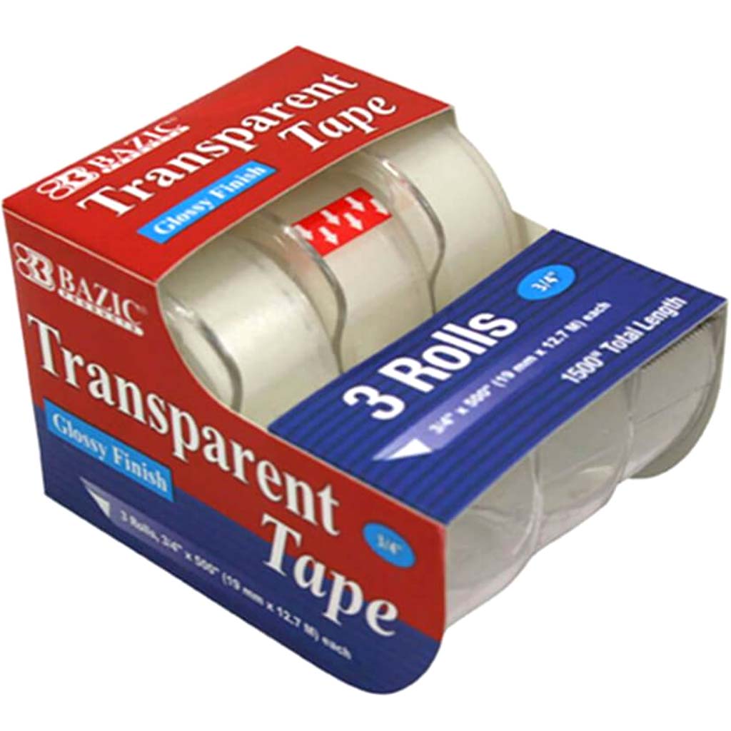 Tape Transparent with Dispenser 3pcs 