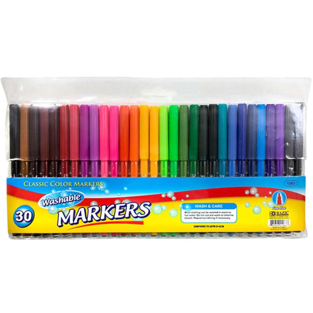 Washable Fine Line Pen Marker 30pcs 