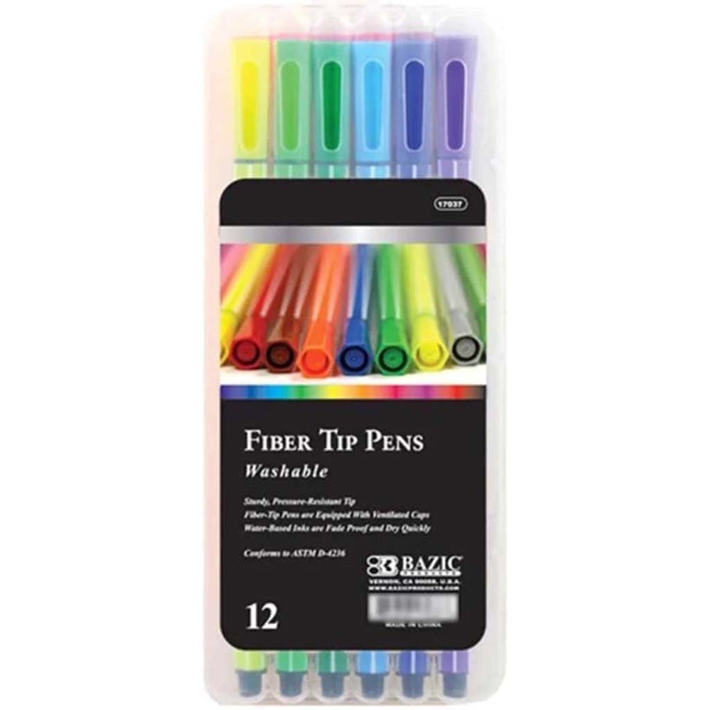 Color Washable Fiber Tip Pens 12ct 