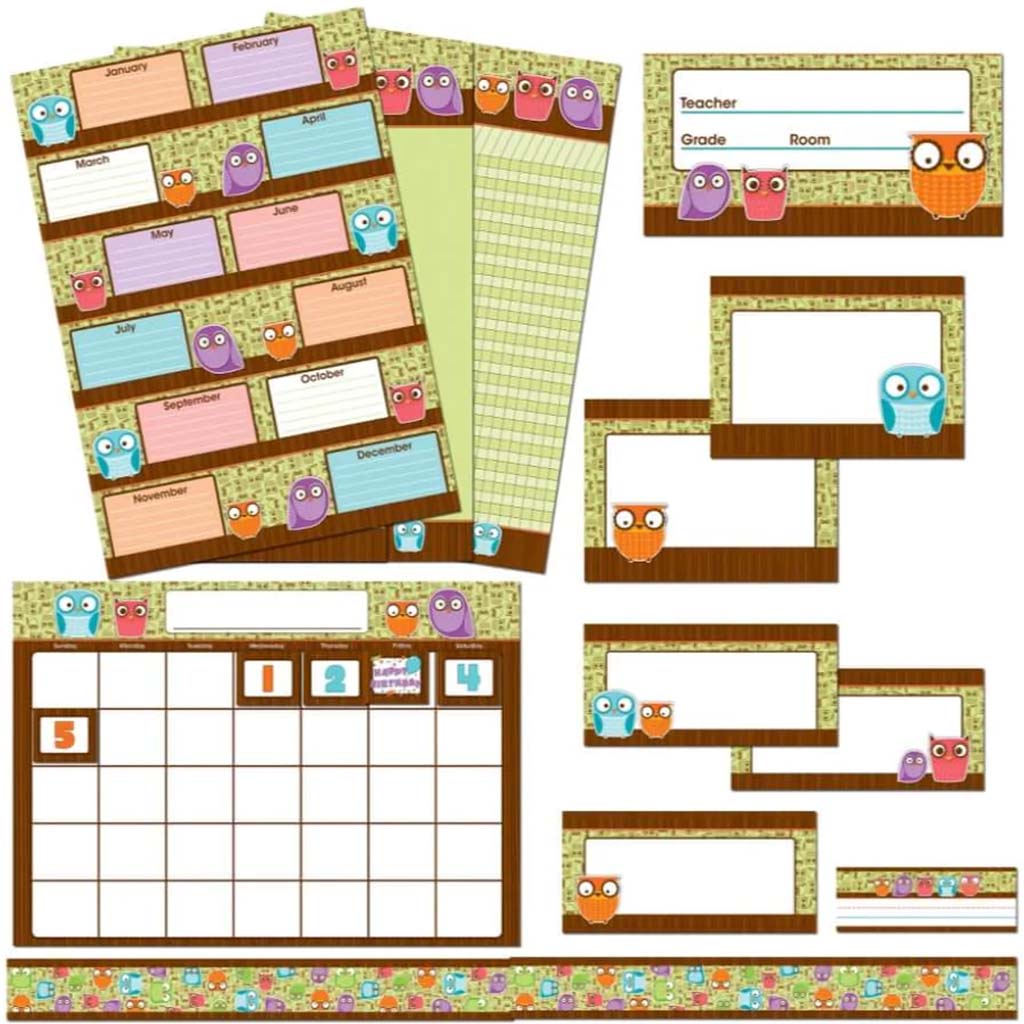 Owls Classroom Collection Bulletin Board Set 