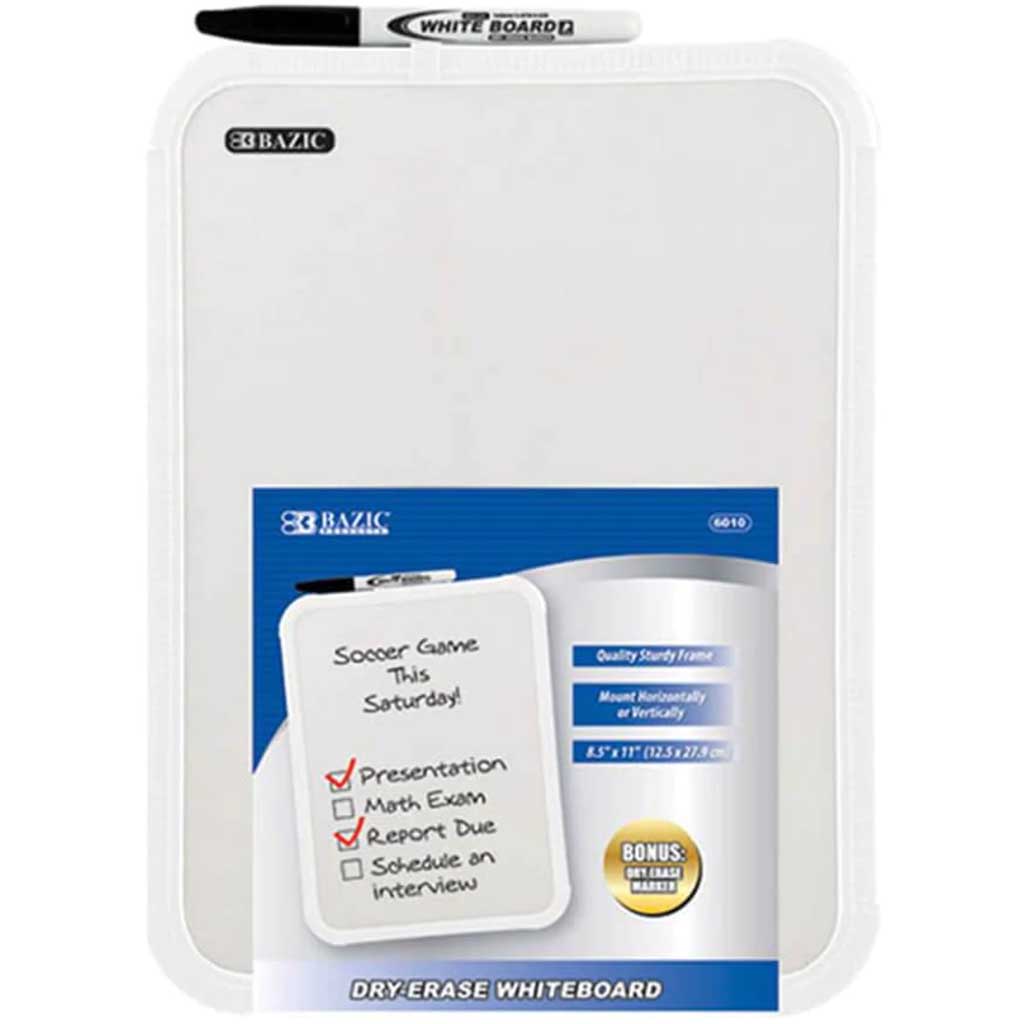 Dry Erase Board with Marker 8.5in x 11in 