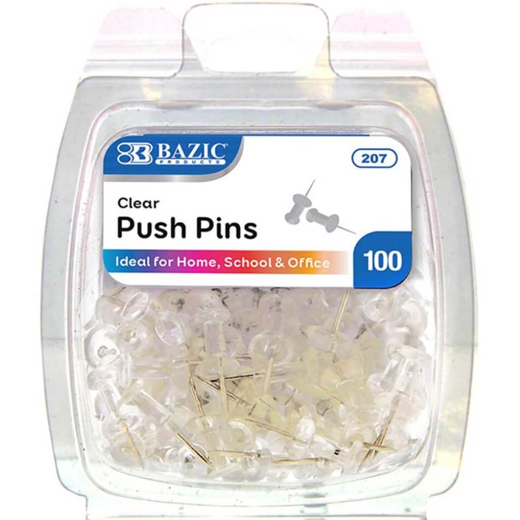 Push Pins Transparent 100ct 