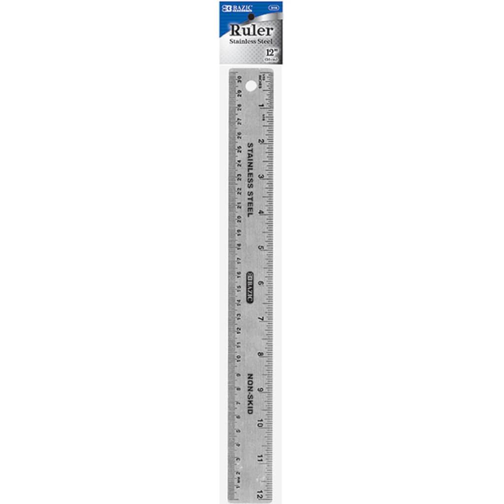 Stainless Steel Ruler with Non Skid Back 12in 