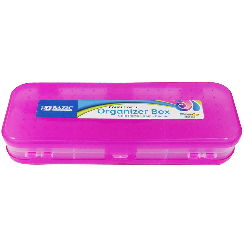 Double Deck Organizer Box Bright Color 8in 